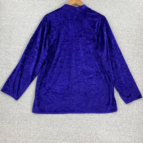 Vintage Granada Pajama Set Womens Medium Purple Crushed Velour Lounge Pants Top - Picture 4 of 16